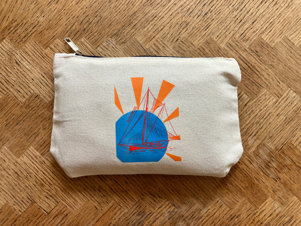 Cotton Ocean Treasure Zip Pouch