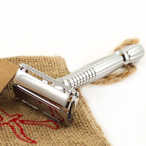 zero waste butterfly safety razor with a long handle