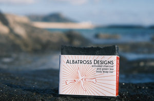 a plastic-free bar soap with activated charcoal